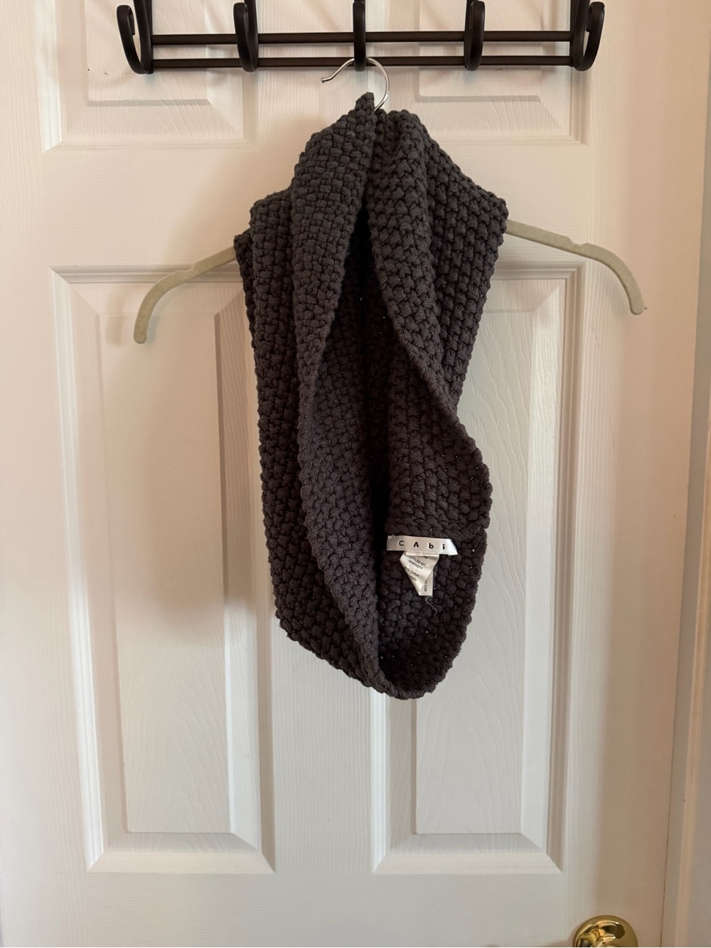 CAbi Chunky Knit Scarf in Dark Gray